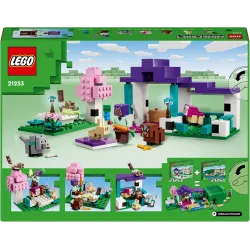 Verso de la boite LEGO Minecraft 21253 illustrant les modules de jeu et le code barre EAN 5702017583297