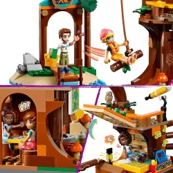 Vue d ensemble du set LEGO 42631 illustrant la grande tyrolienne et le pont suspendu