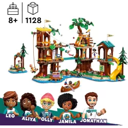 Les 5 mini poupees LEGO Friends 42631 avec le canoe et les animaux de la foret