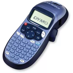 Vue de face de l etiqueteuse DYMO LT-100H montrant le clavier ABC et l ecran LCD graphique