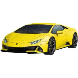 Vue dynamique trois quarts de la voiture Lamborghini Huracan EVO en puzzle 3D Ravensburger