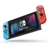 Console portable Nintendo Switch avec manettes Joy Con bleu neon et rouge neon clipses