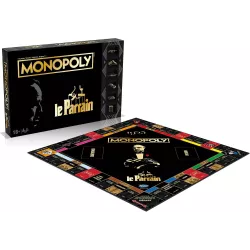 Plateau de jeu complet du Monopoly Le Parrain avec ses cases et billets thématiques