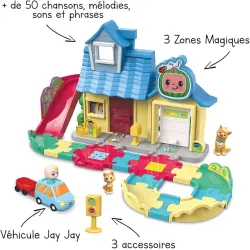 Playset complet de la maison a surprises CoComelon avec le vehicule interactif de JJ modules
