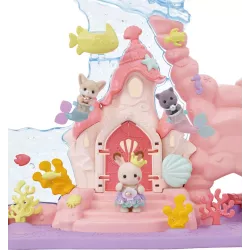 Vue d ensemble du Chateau des Sirenes Sylvanian Families avec ses attractions sous-marines
