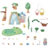 contenu du playset la cascade de la foret secrete Sylvanian Families avec la tyrolienne et la cabane
