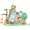 Vue d ensemble du playset la cascade de la foret secrete Sylvanian Families avec la tyrolienne et la cabane