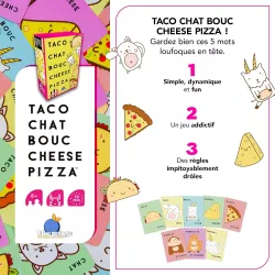 Vue d ensemble des cartes illustrees du jeu Taco Chat Bouc Cheese Pizza