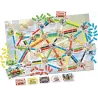 Vue d ensemble du plateau de jeu Europe simplifie avec les wagons en plastique et les cartes du jeu Mon Premier Voyage