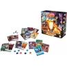 Gros plan sur les cartes de techniques ninjutsu et les fiches personnages du jeu Naruto Shippuden