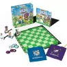 Vue d ensemble du plateau reversible et des pieces d echecs illustrees du jeu L histoire du Roi des echecs Megableu