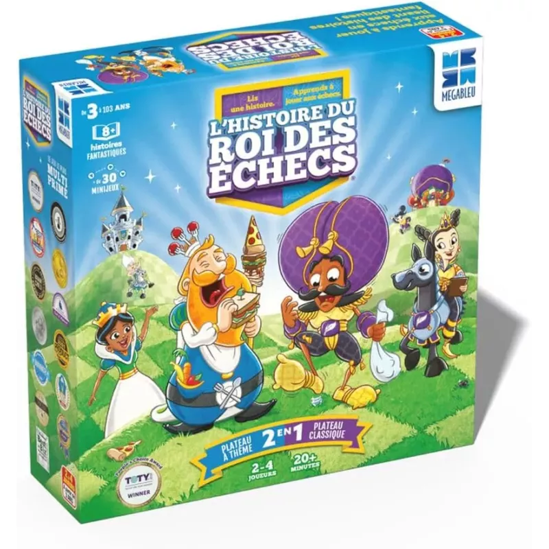Boite officielle du jeu d apprentissage L histoire du Roi des echecs Megableu 3760046781468 neuf scelle