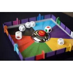 Vue d ensemble du buzzer et des cartes categories du jeu Buzzer Fucker Le Droit de Perdre