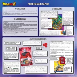 Verso de la boite du jeu Dragon Ball Super La Survie de l Univers Topi Games illustrant le concept et le code barre EAN