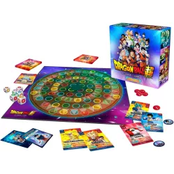 Vue d ensemble du plateau de jeu de l arene et des cartes du jeu Dragon Ball Super La Survie de l Univers