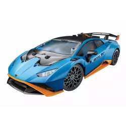 Vue d ensemble de la maquette assemblee de la Lamborghini Huracan STO Clementoni