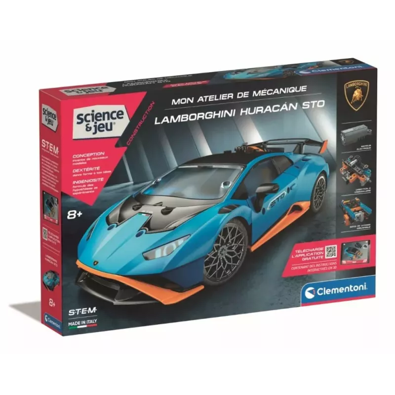 Boite officielle du coffret Clementoni Mon Atelier de Mecanique Lamborghini Huracan STO 52677 neuf scelle