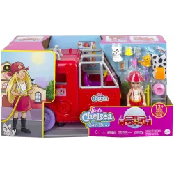 Boite officielle du coffret Barbie Le Camion de Pompiers de Chelsea HCK75 neuf scelle