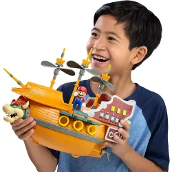 Figurine de Mario affrontant le Bateau Volant de Bowser Jakks Pacific en situation de jeu